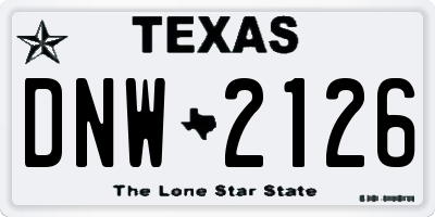TX license plate DNW2126