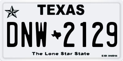 TX license plate DNW2129