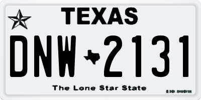 TX license plate DNW2131