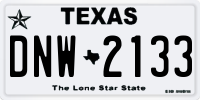 TX license plate DNW2133
