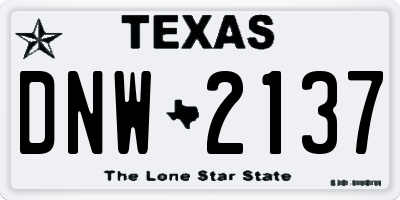 TX license plate DNW2137