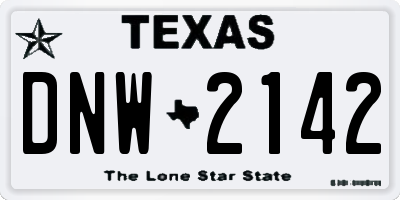 TX license plate DNW2142