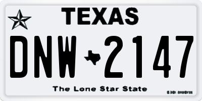 TX license plate DNW2147