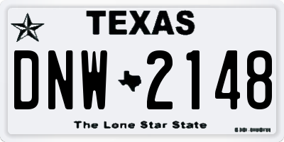 TX license plate DNW2148