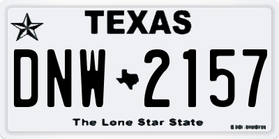 TX license plate DNW2157