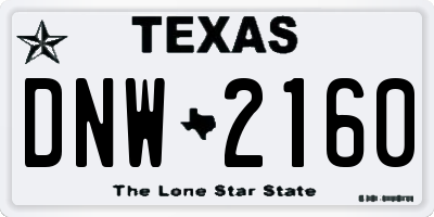TX license plate DNW2160