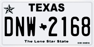 TX license plate DNW2168