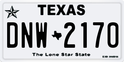 TX license plate DNW2170