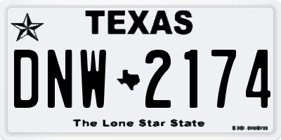 TX license plate DNW2174