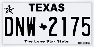 TX license plate DNW2175