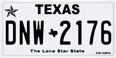 TX license plate DNW2176