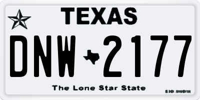 TX license plate DNW2177
