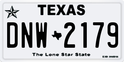 TX license plate DNW2179