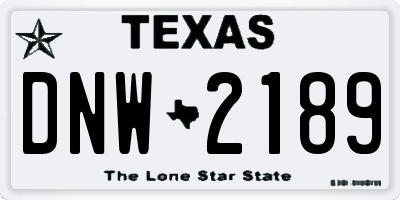 TX license plate DNW2189