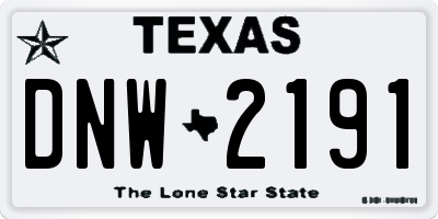 TX license plate DNW2191