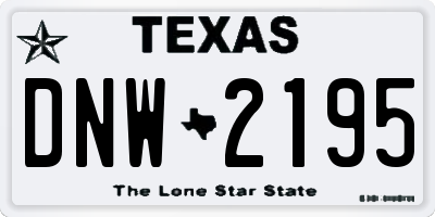 TX license plate DNW2195