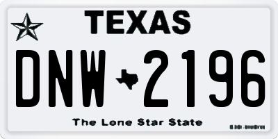 TX license plate DNW2196