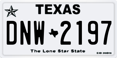 TX license plate DNW2197