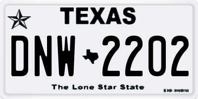TX license plate DNW2202