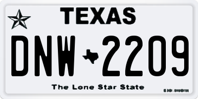 TX license plate DNW2209