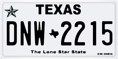 TX license plate DNW2215