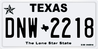 TX license plate DNW2218