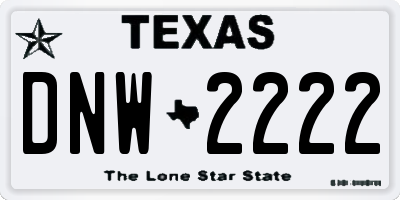 TX license plate DNW2222
