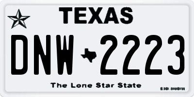 TX license plate DNW2223