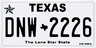 TX license plate DNW2226