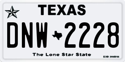 TX license plate DNW2228