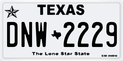 TX license plate DNW2229