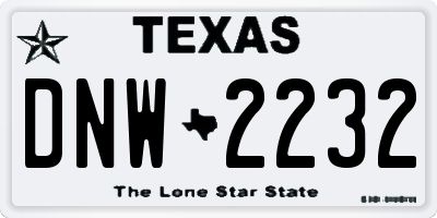 TX license plate DNW2232