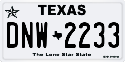 TX license plate DNW2233