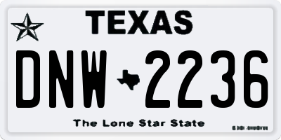 TX license plate DNW2236