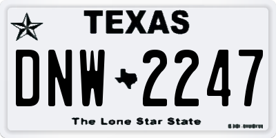 TX license plate DNW2247