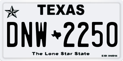 TX license plate DNW2250