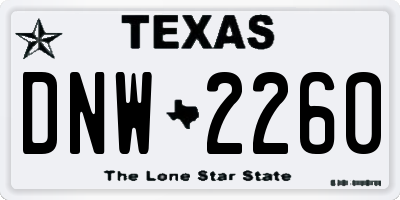 TX license plate DNW2260