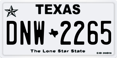 TX license plate DNW2265