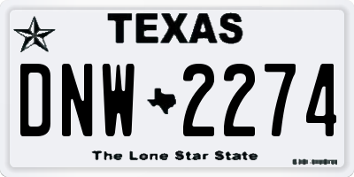 TX license plate DNW2274