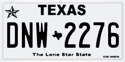 TX license plate DNW2276