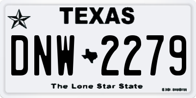 TX license plate DNW2279