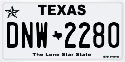 TX license plate DNW2280