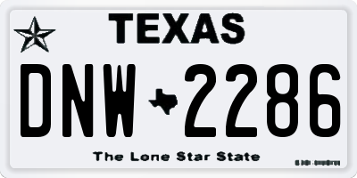 TX license plate DNW2286