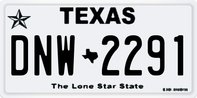 TX license plate DNW2291