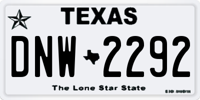 TX license plate DNW2292