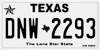 TX license plate DNW2293