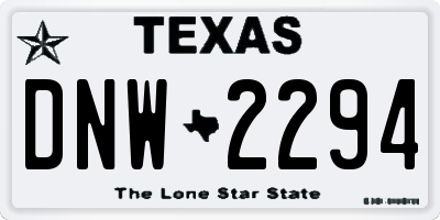 TX license plate DNW2294
