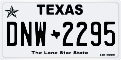 TX license plate DNW2295