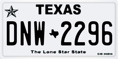 TX license plate DNW2296