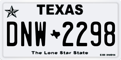 TX license plate DNW2298